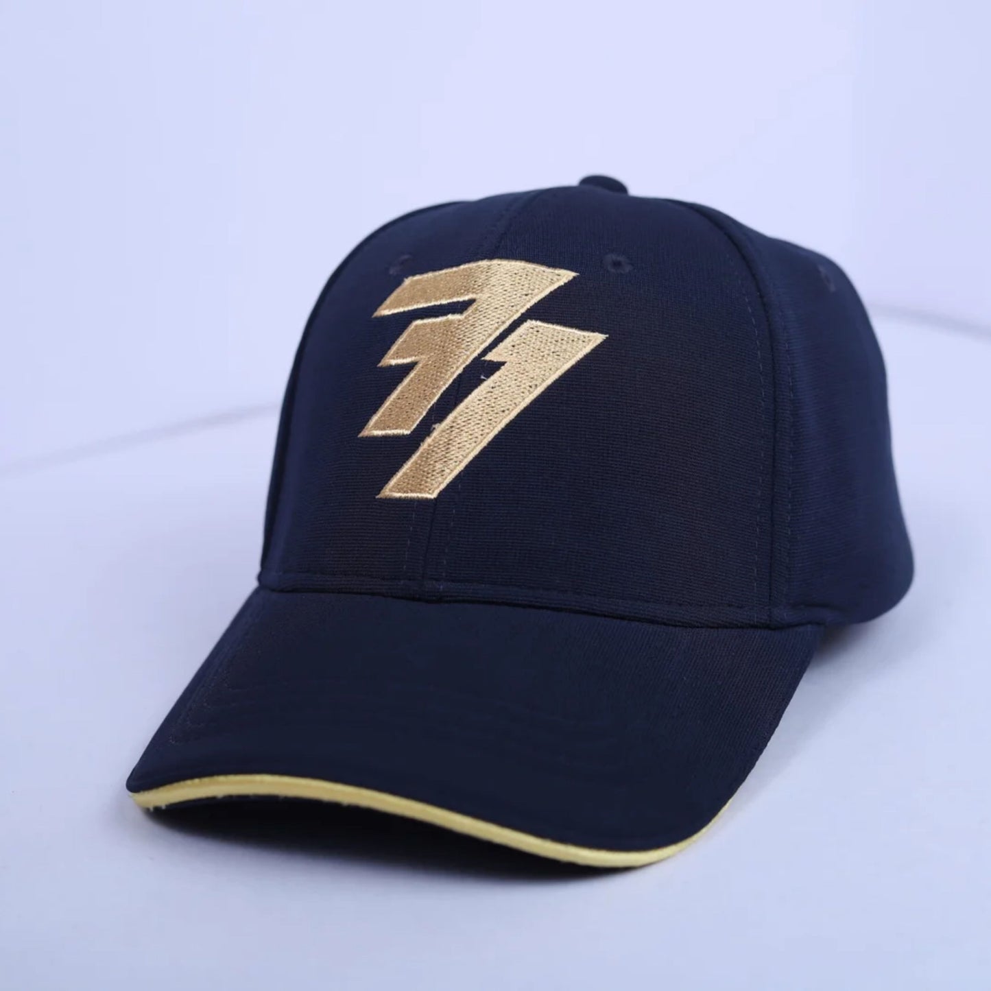 Navy Army Blue Cap With Gold Pipings & Embossing