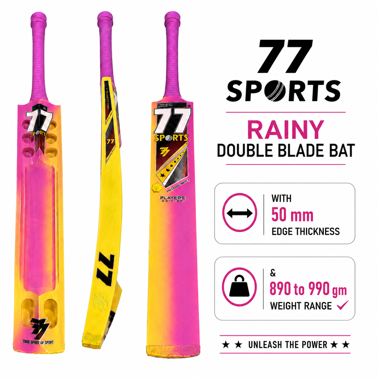 RAINY SEASON BAT - PREMIUM DOUBLE BLADE 890-990 gm only