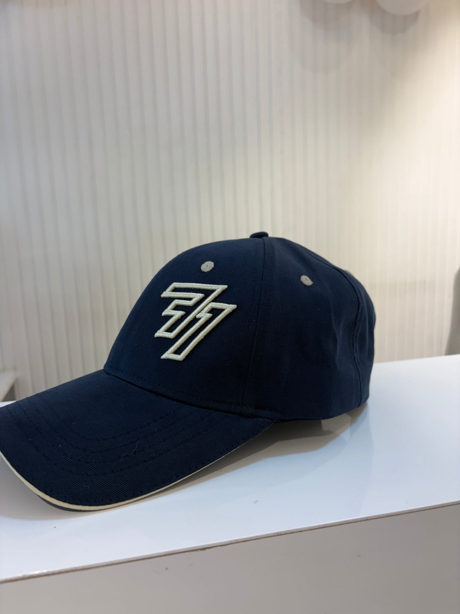 77 Stud Cap- navy blue - side logo cotton cap – 77sports in