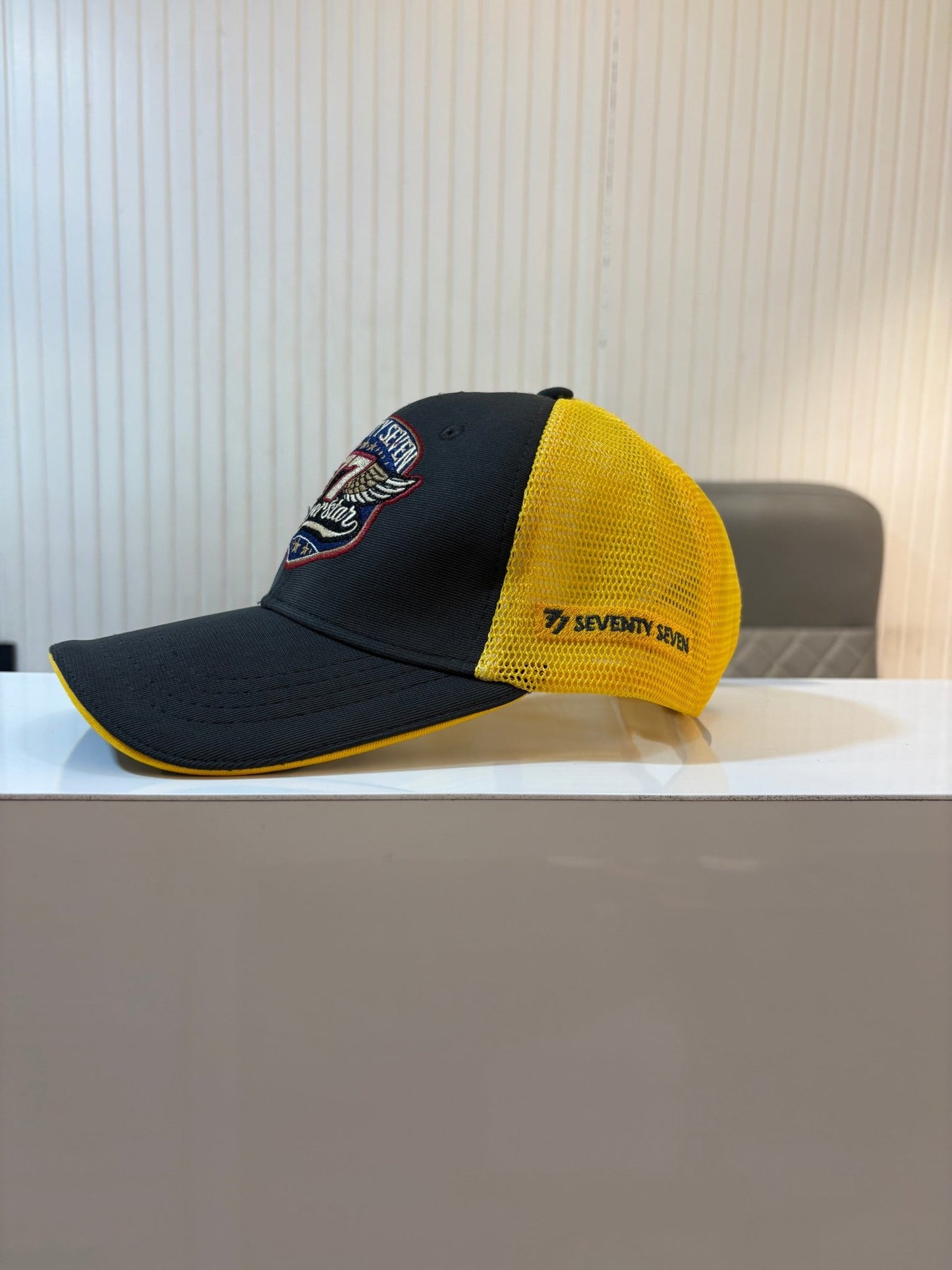 77 SUPERSTAR CAP - DGREY N YELLOW NETTED - 77sports in