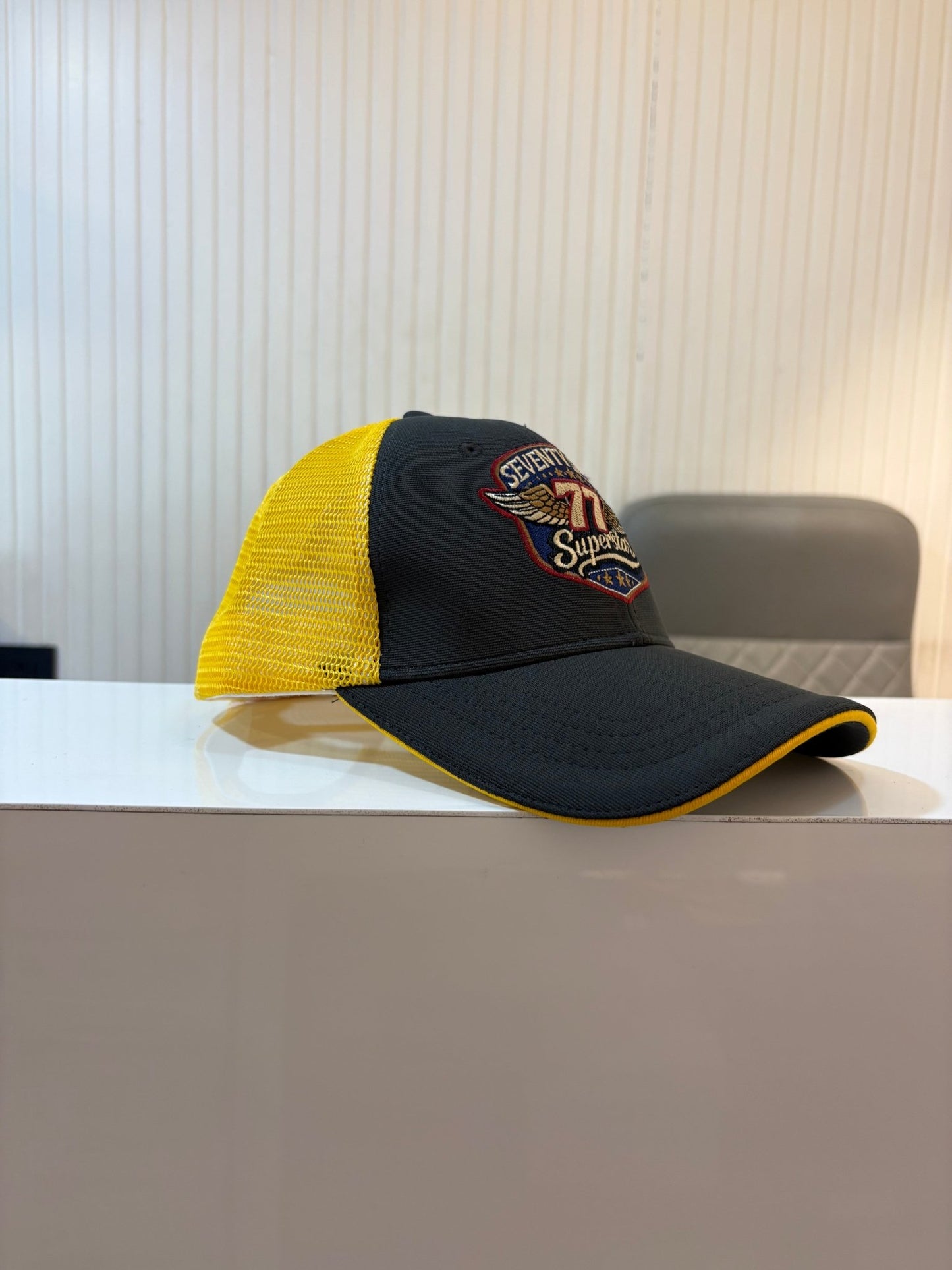 77 SUPERSTAR CAP - DGREY N YELLOW NETTED - 77sports in