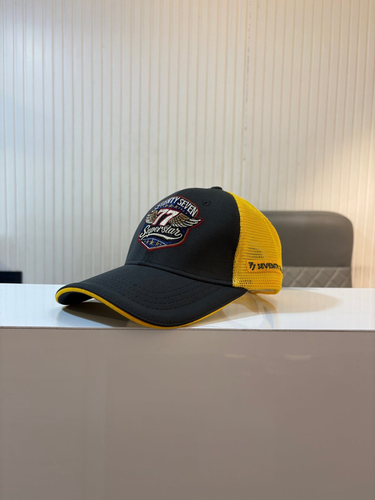 77 SUPERSTAR CAP - DGREY N YELLOW NETTED - 77sports in