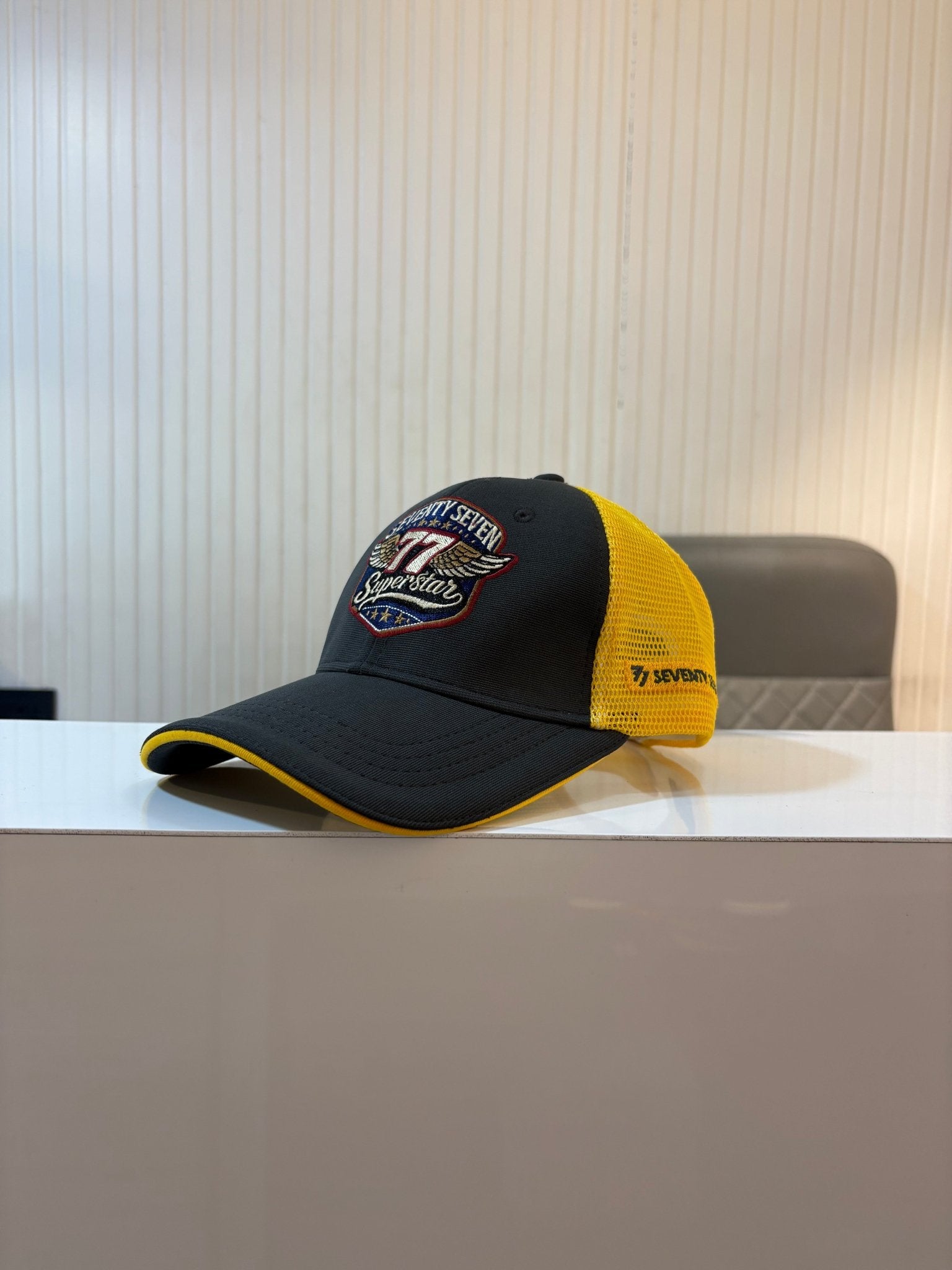 77 SUPERSTAR CAP - DGREY N YELLOW NETTED - 77sports in