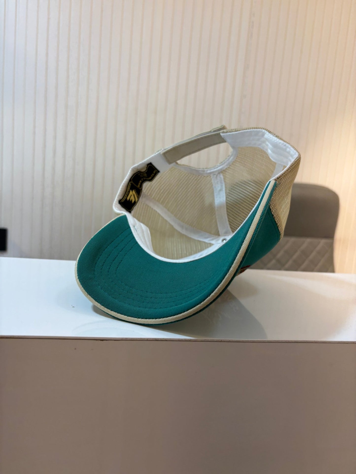 77 SUPERSTAR CAP - TEAL GREEN N BEIGE NETTED - 77sports in