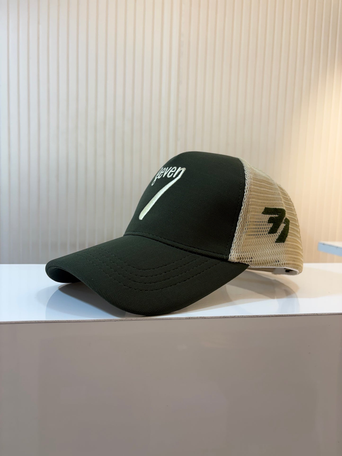 Seven 7 - Olive beige netted flexi premium cap