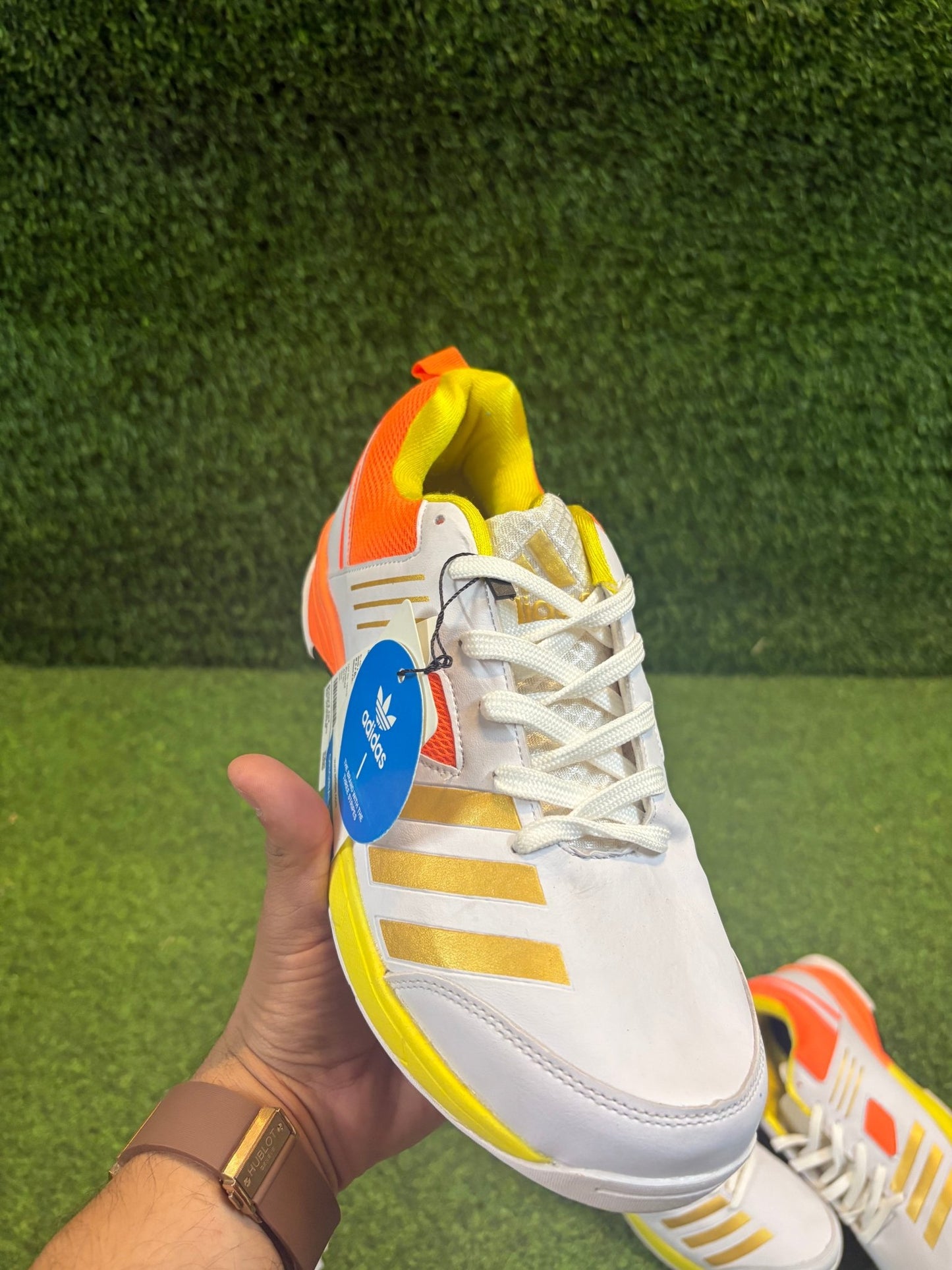 ADIMAX CRICKET SHOES - Yellow orange gold dust premium grip - 77sports in