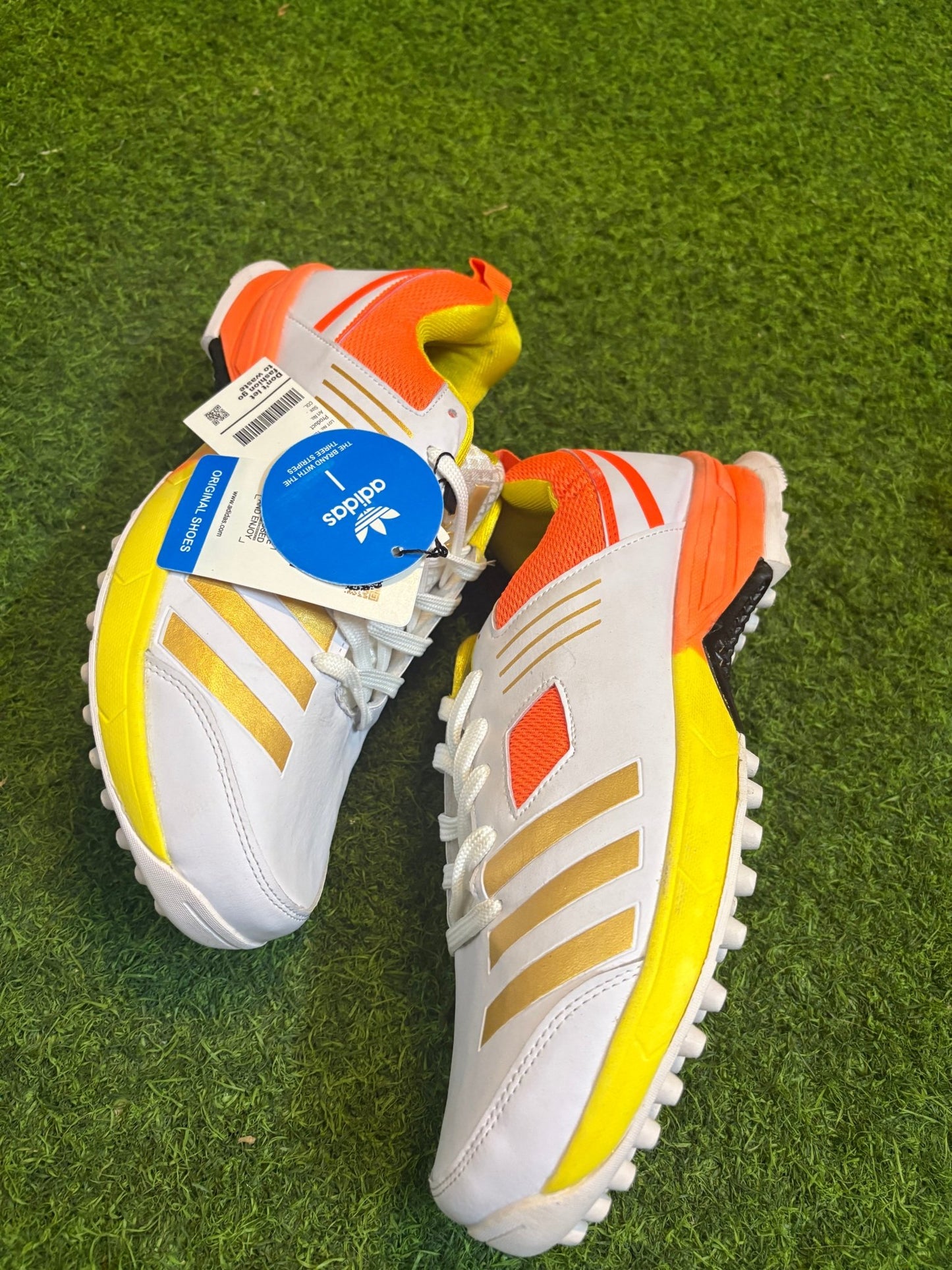 ADIMAX CRICKET SHOES - Yellow orange gold dust premium grip - 77sports in