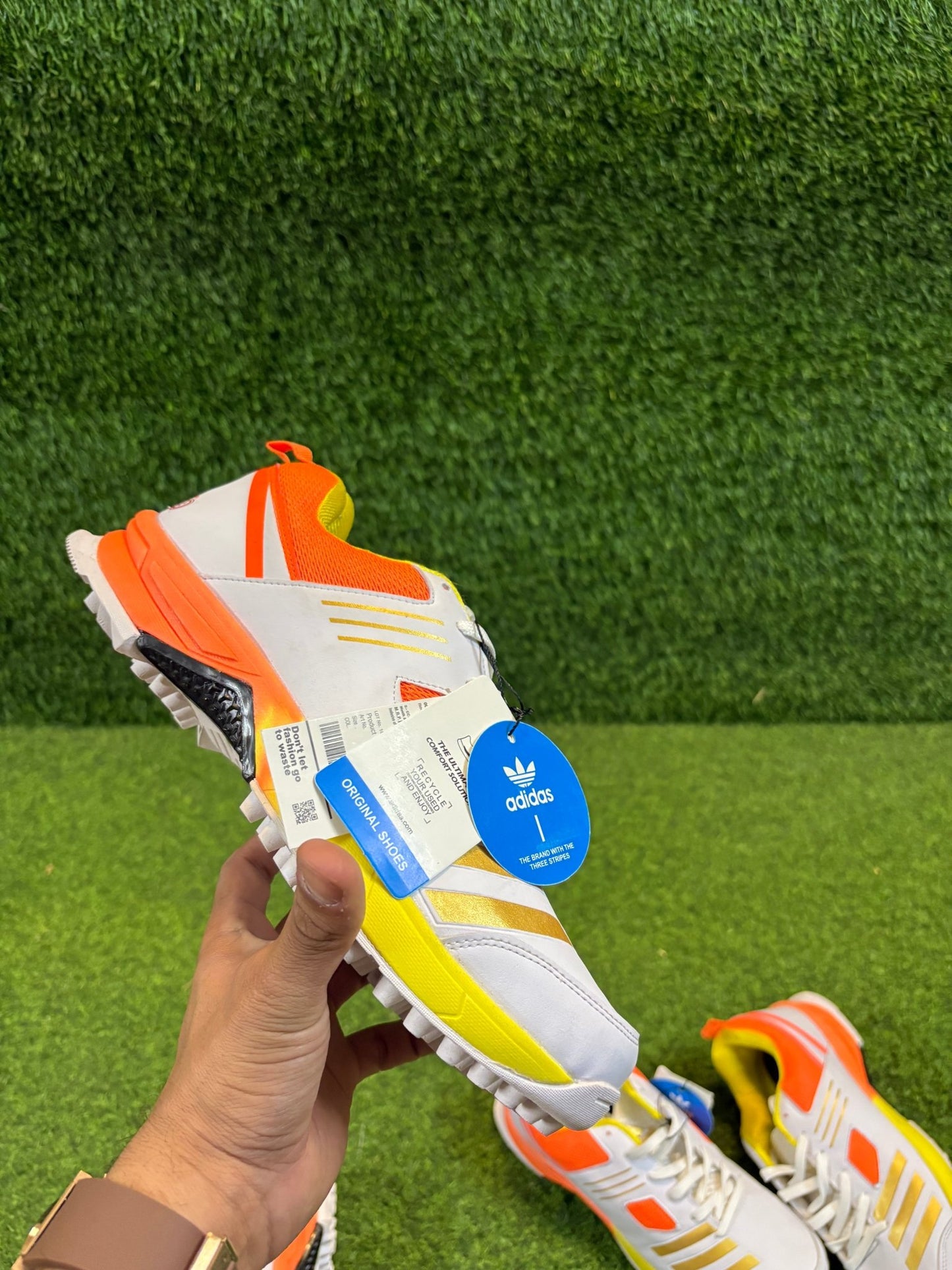 ADIMAX CRICKET SHOES - Yellow orange gold dust premium grip - 77sports in