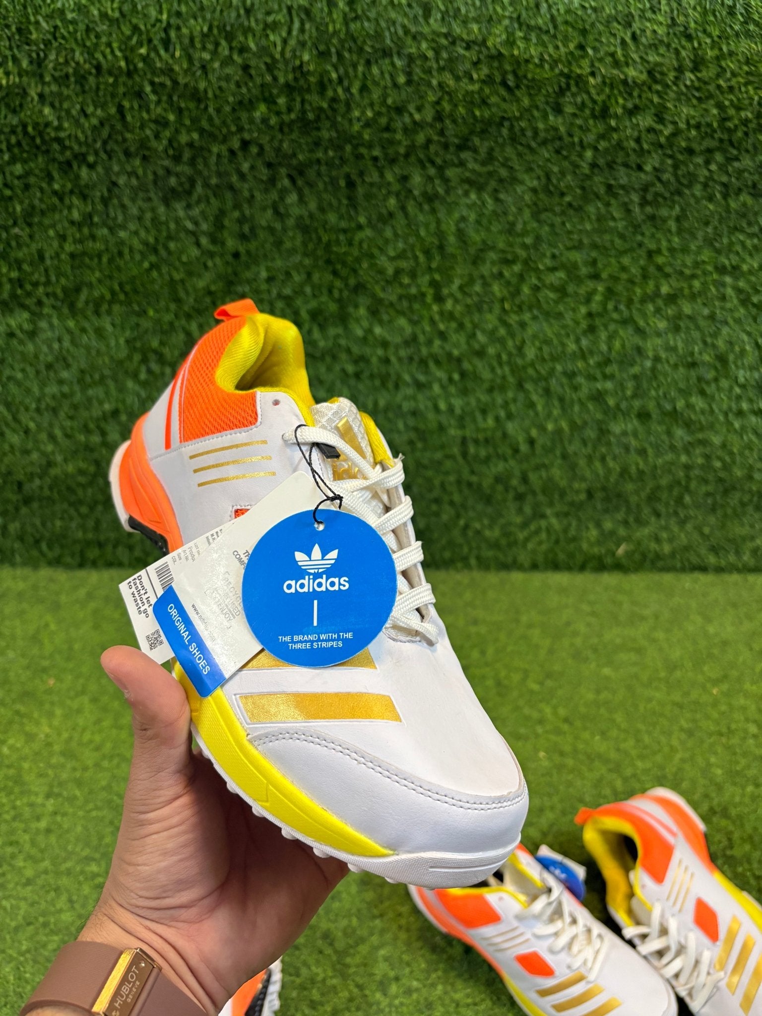 ADIMAX CRICKET SHOES - Yellow orange gold dust premium grip - 77sports in