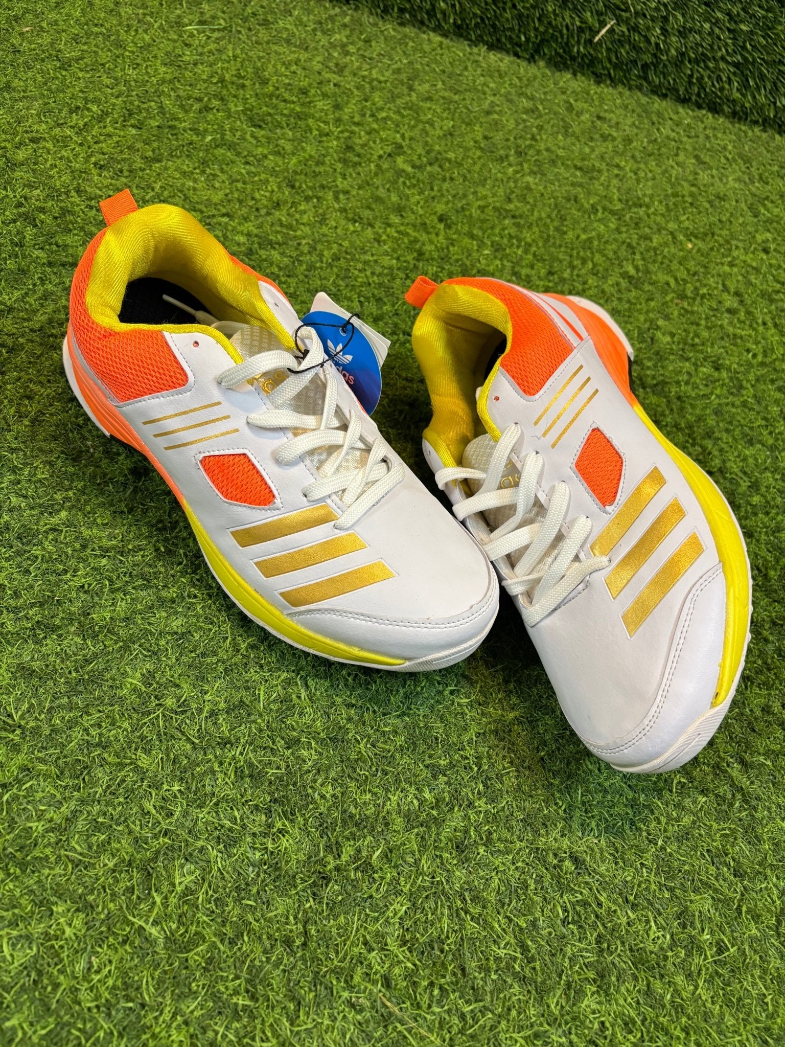 ADIMAX CRICKET SHOES - Yellow orange gold dust premium grip - 77sports in