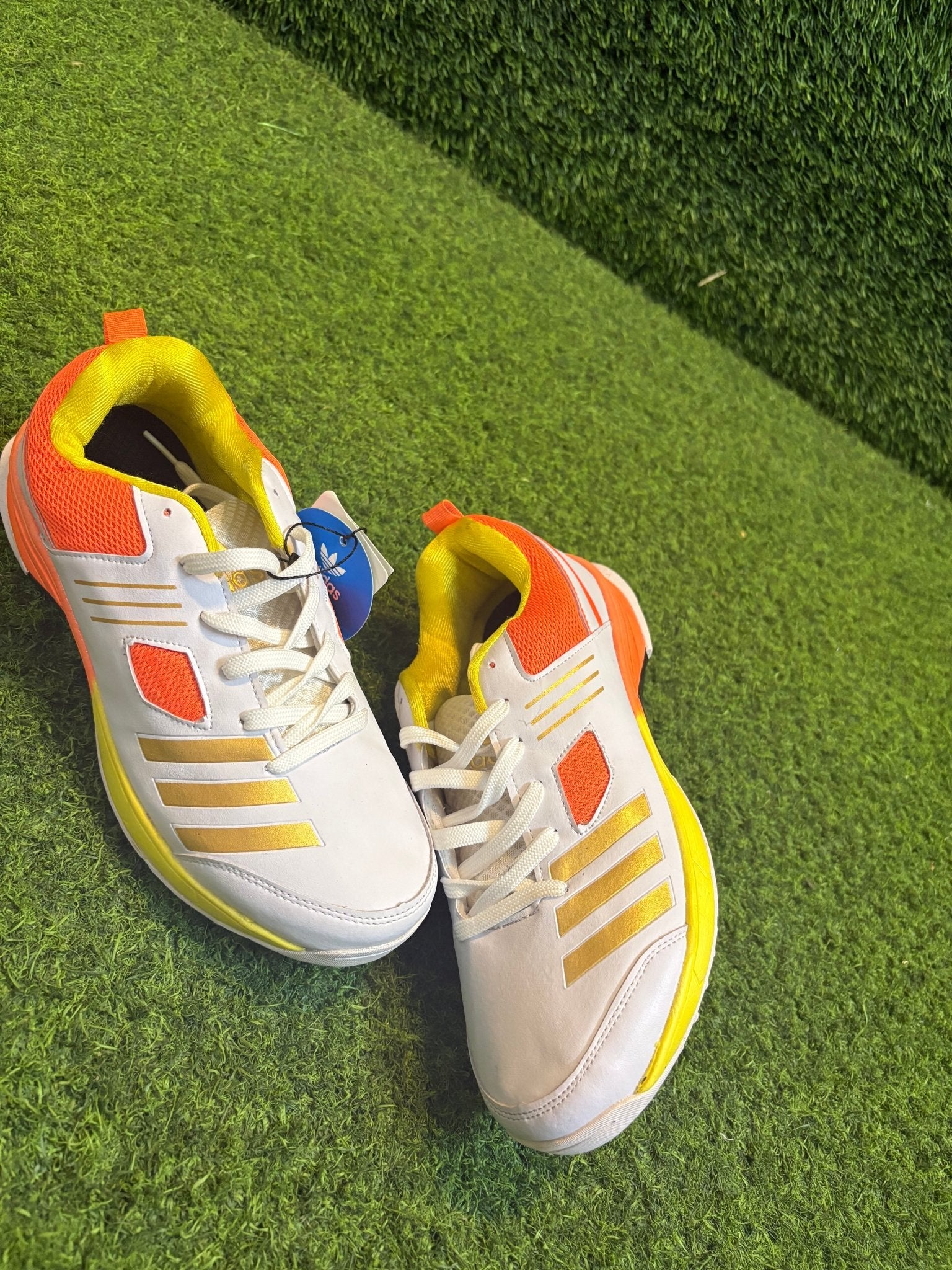 ADIMAX CRICKET SHOES - Yellow orange gold dust premium grip - 77sports in