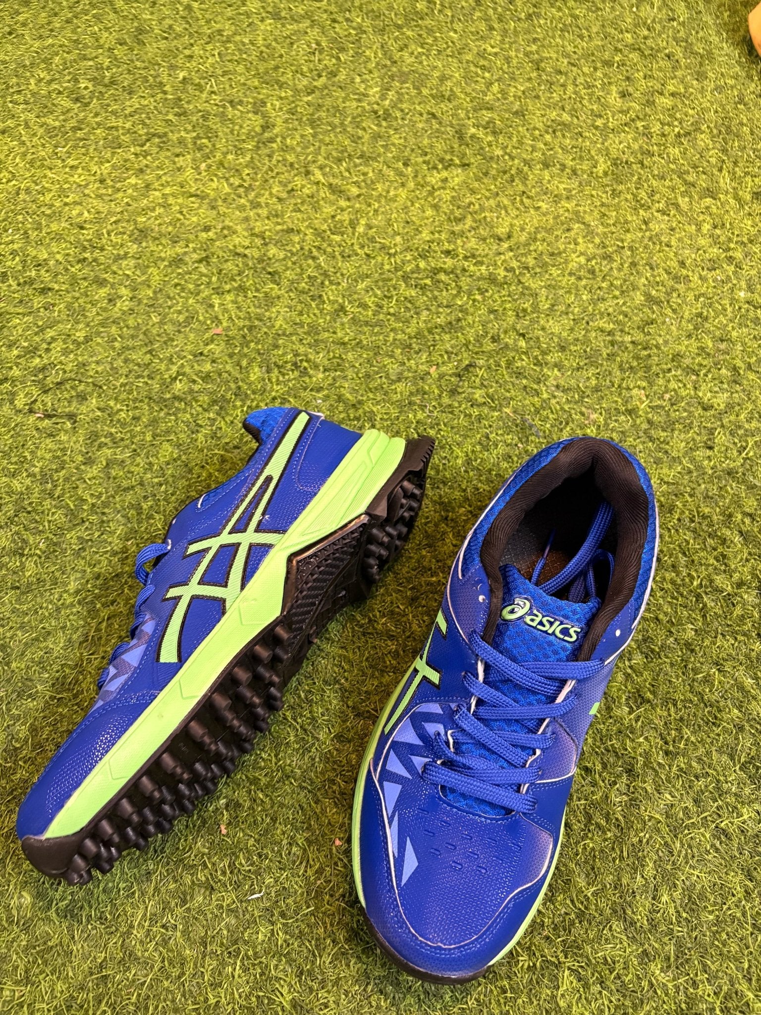 ASICS 7A QUALITY CRICKET SHOES WITH BOX - GREEN & BLUE - 77sports in