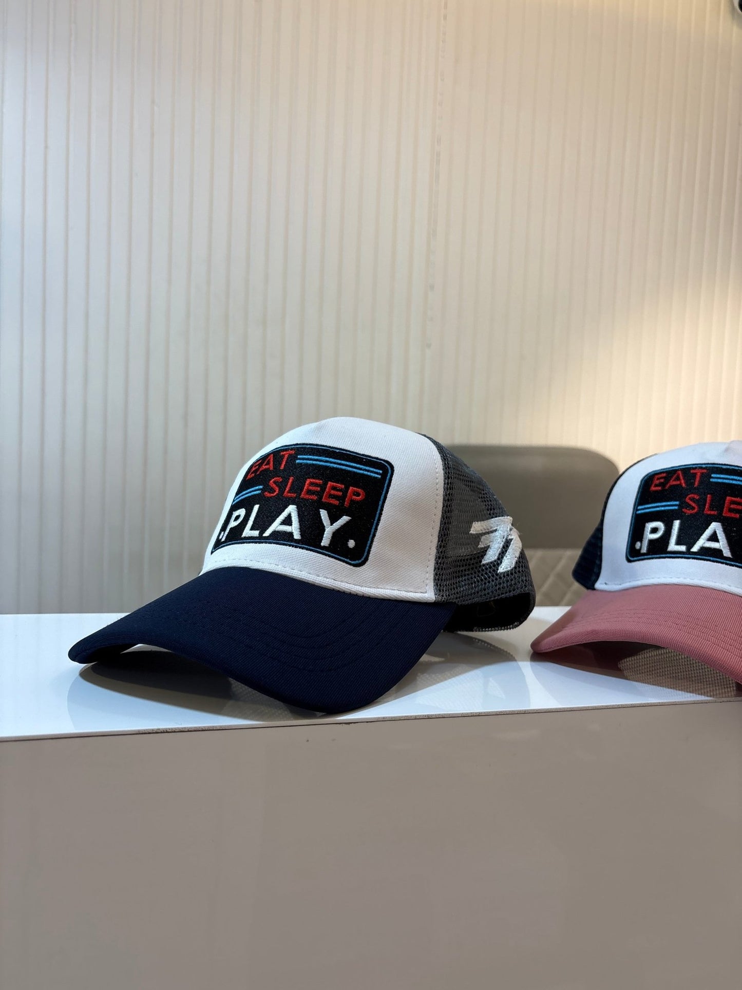 EAT•SLEEP•PLAY CAP - WHITE NAVY NETTED - 77sports in