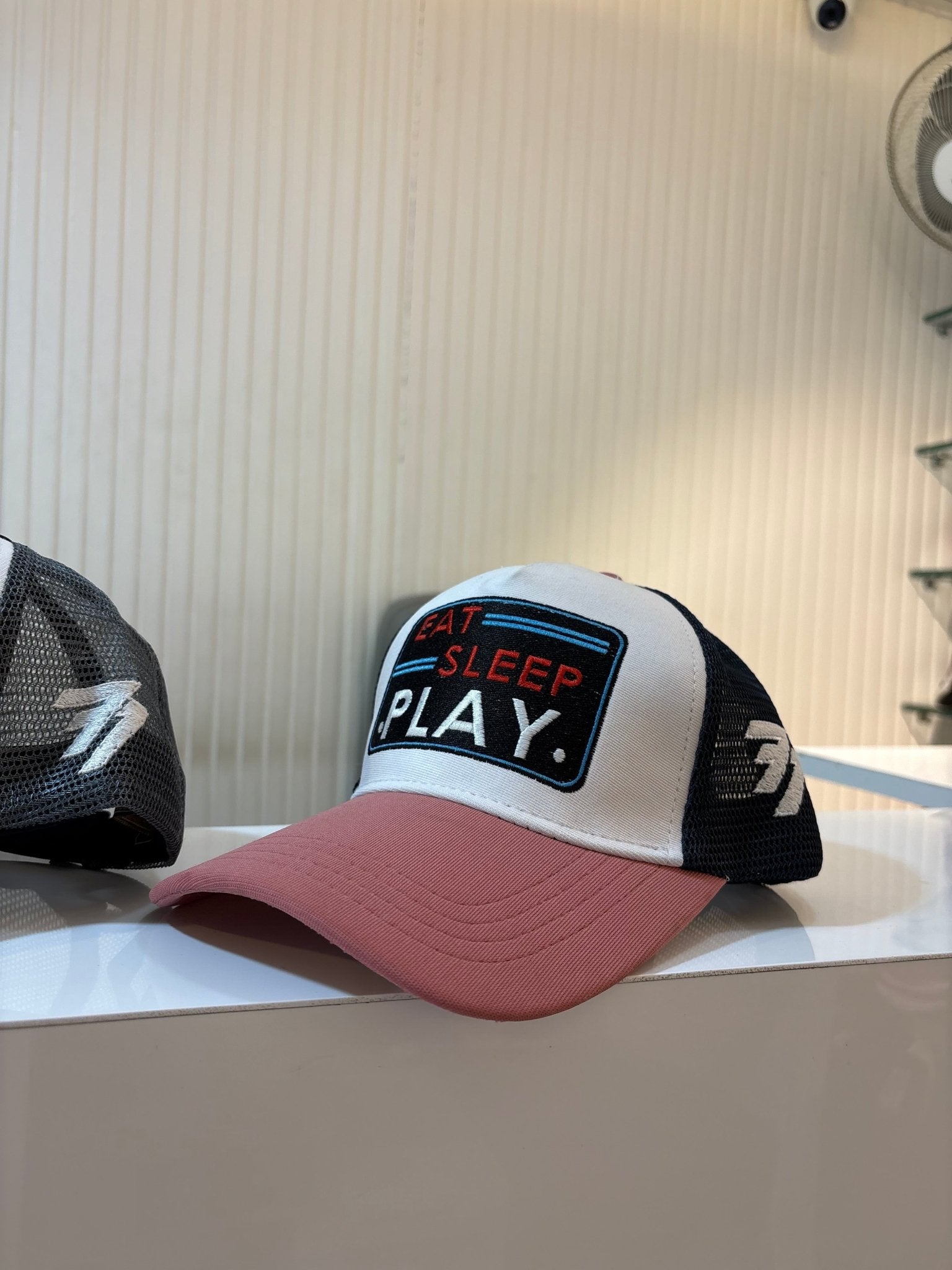 EAT•SLEEP•PLAY PINK N WHITE CAP NETTED - 77sports in