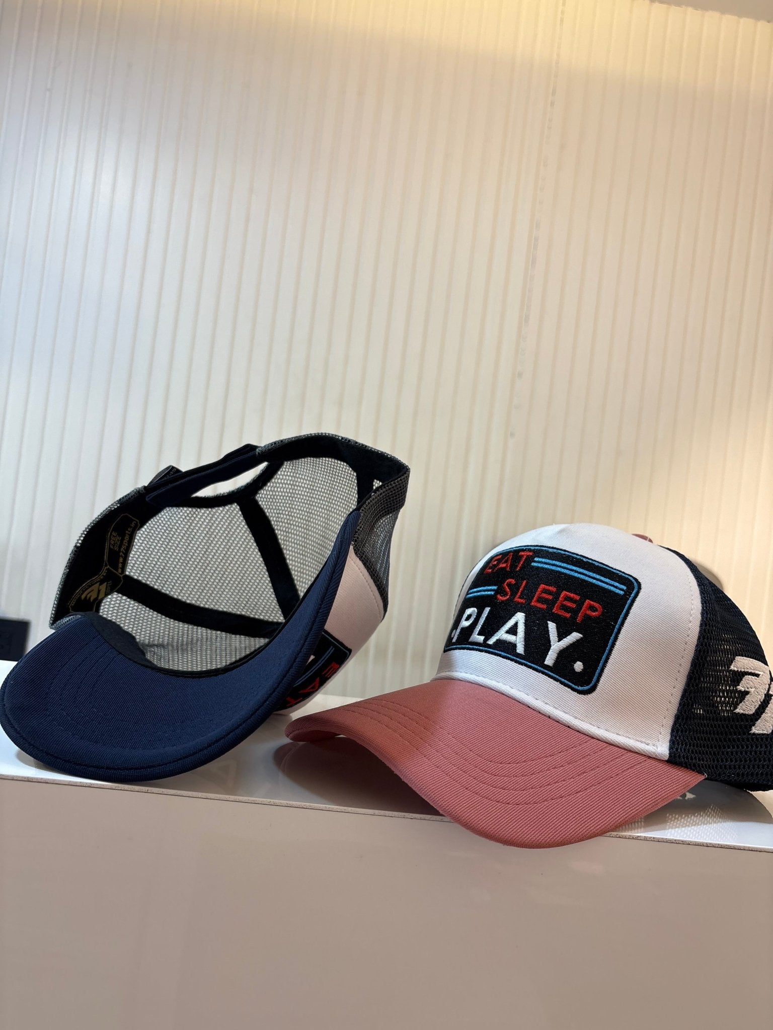 EAT•SLEEP•PLAY PINK N WHITE CAP NETTED - 77sports in