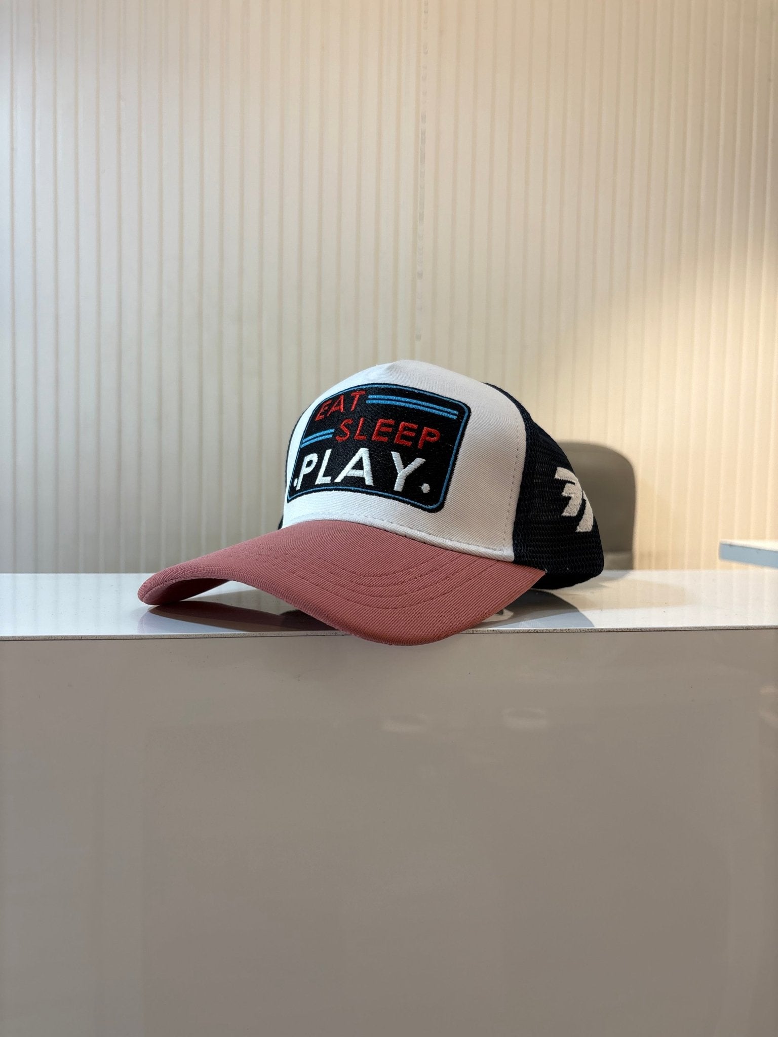 EAT•SLEEP•PLAY PINK N WHITE CAP NETTED - 77sports in