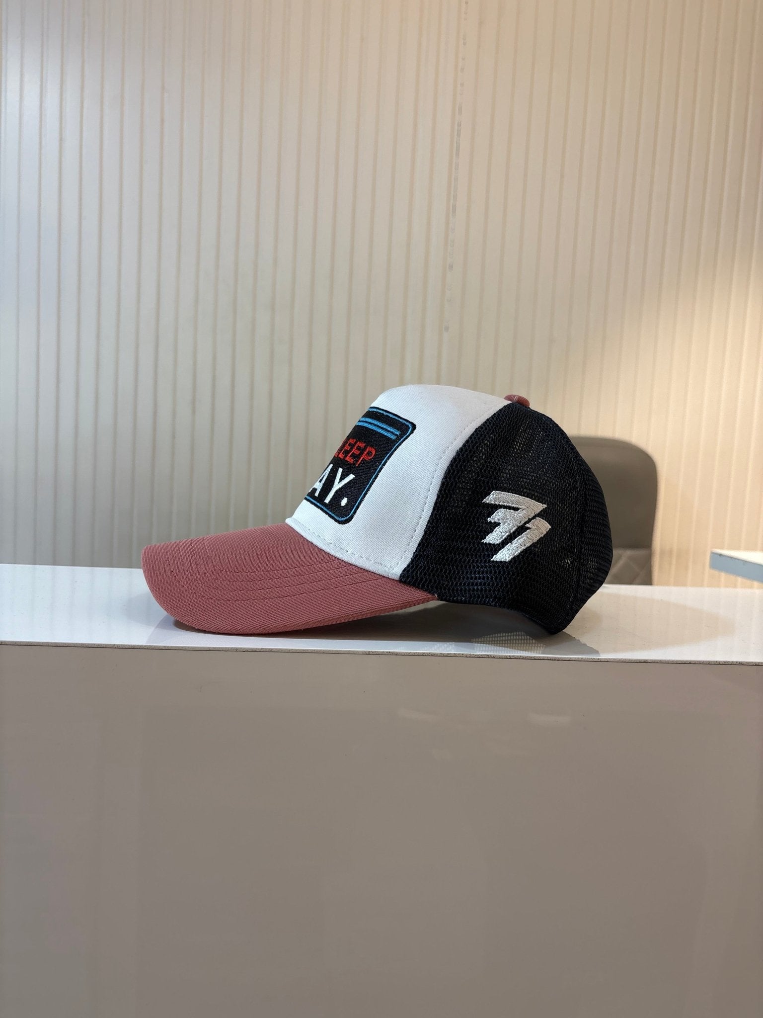 EAT•SLEEP•PLAY PINK N WHITE CAP NETTED - 77sports in