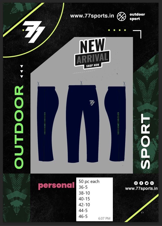 Premium track pants by 77 - 77sports in