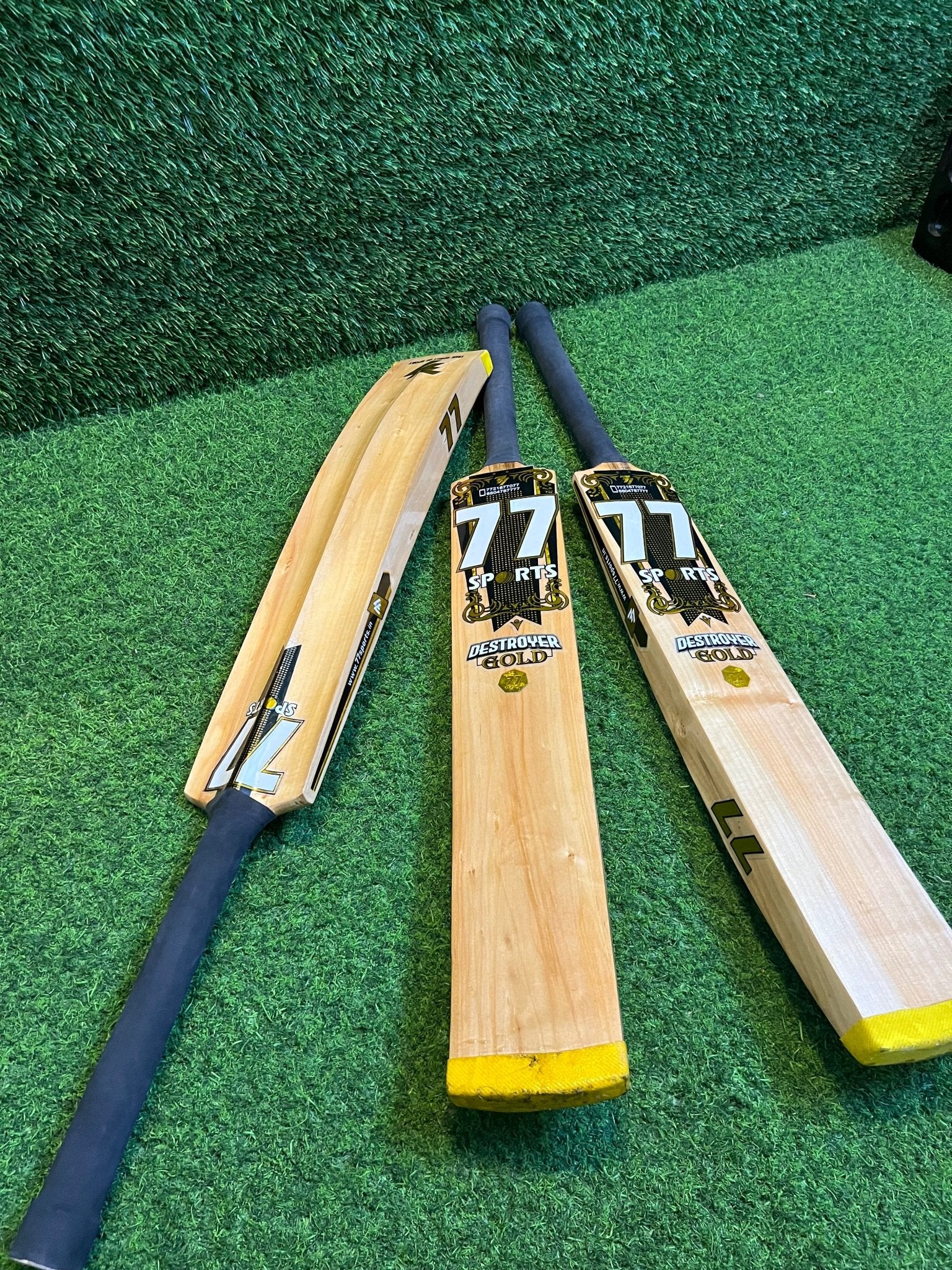 PURE NON SCOOP BAT - 34 inch US SIZE BAT - DESTROYER GOLD EDITION - 77sports in