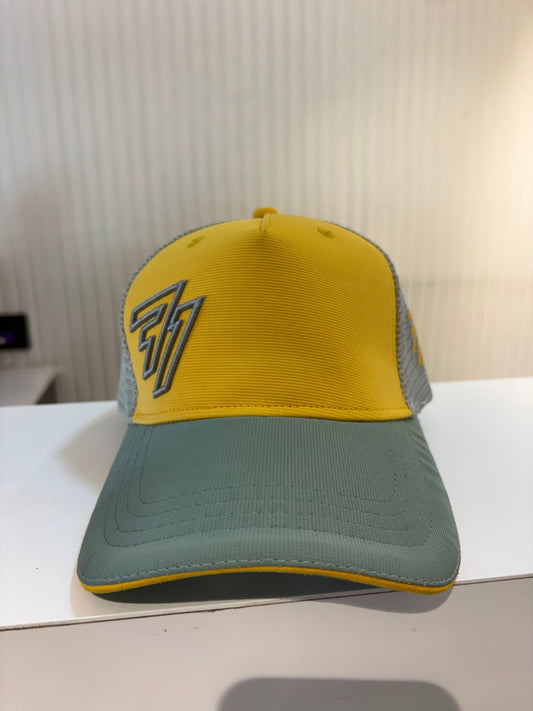 STUD NETTED CAP - YELLOW OLIVE - FLEXI NETTED SIDE LOGO CAPS - 77sports in