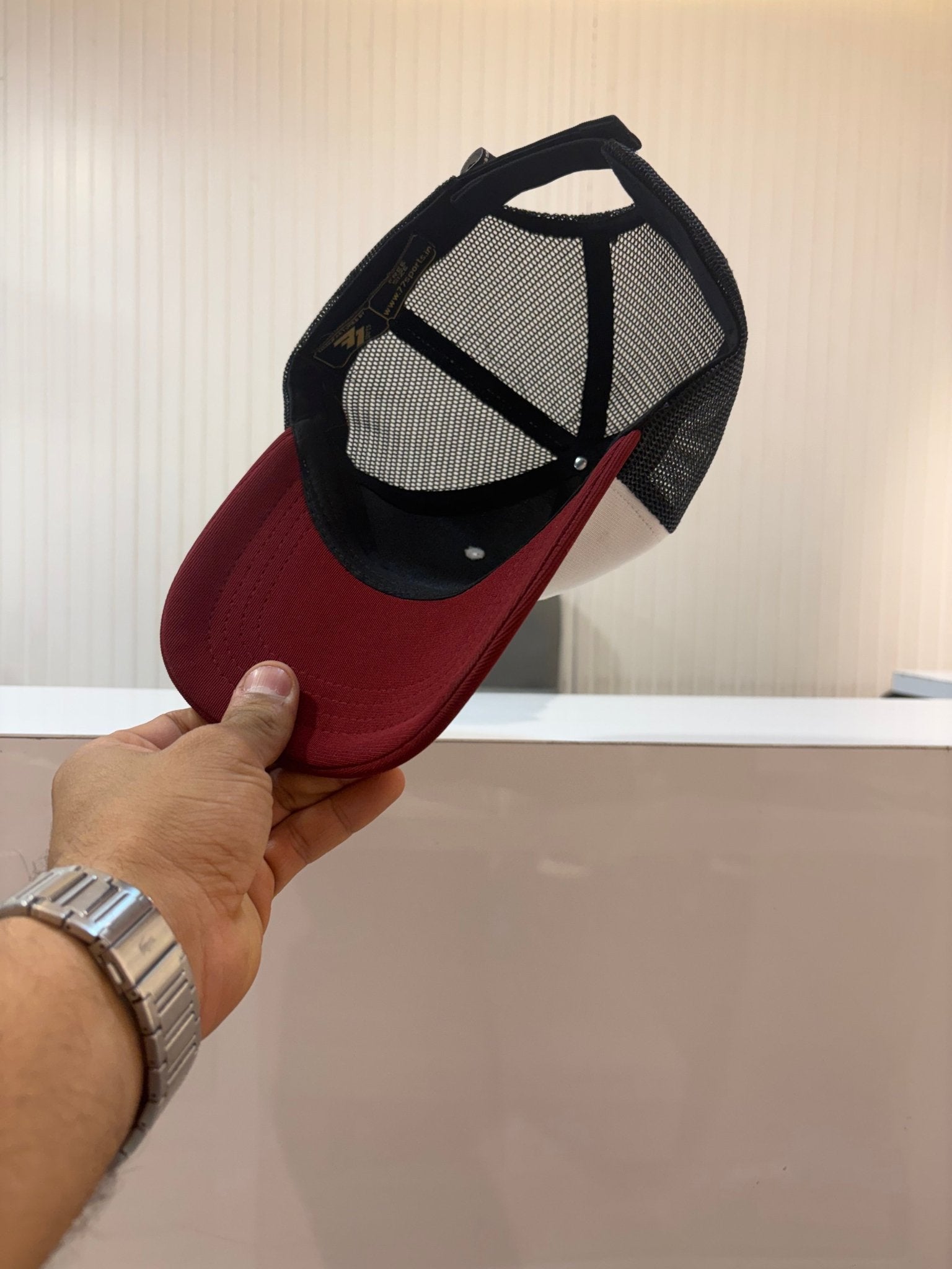 SUMMER COOL SERIES CAP - NETTED WHITE MAROON - 77sports in