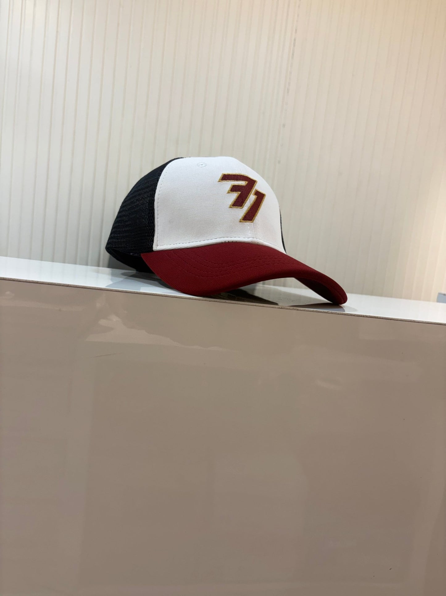 SUMMER COOL SERIES CAP - NETTED WHITE MAROON - 77sports in