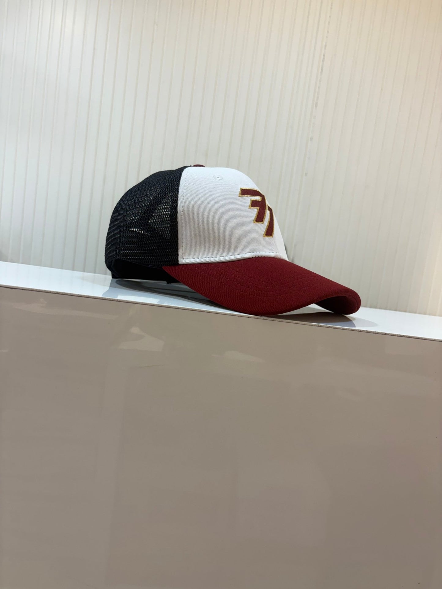 SUMMER COOL SERIES CAP - NETTED WHITE MAROON - 77sports in