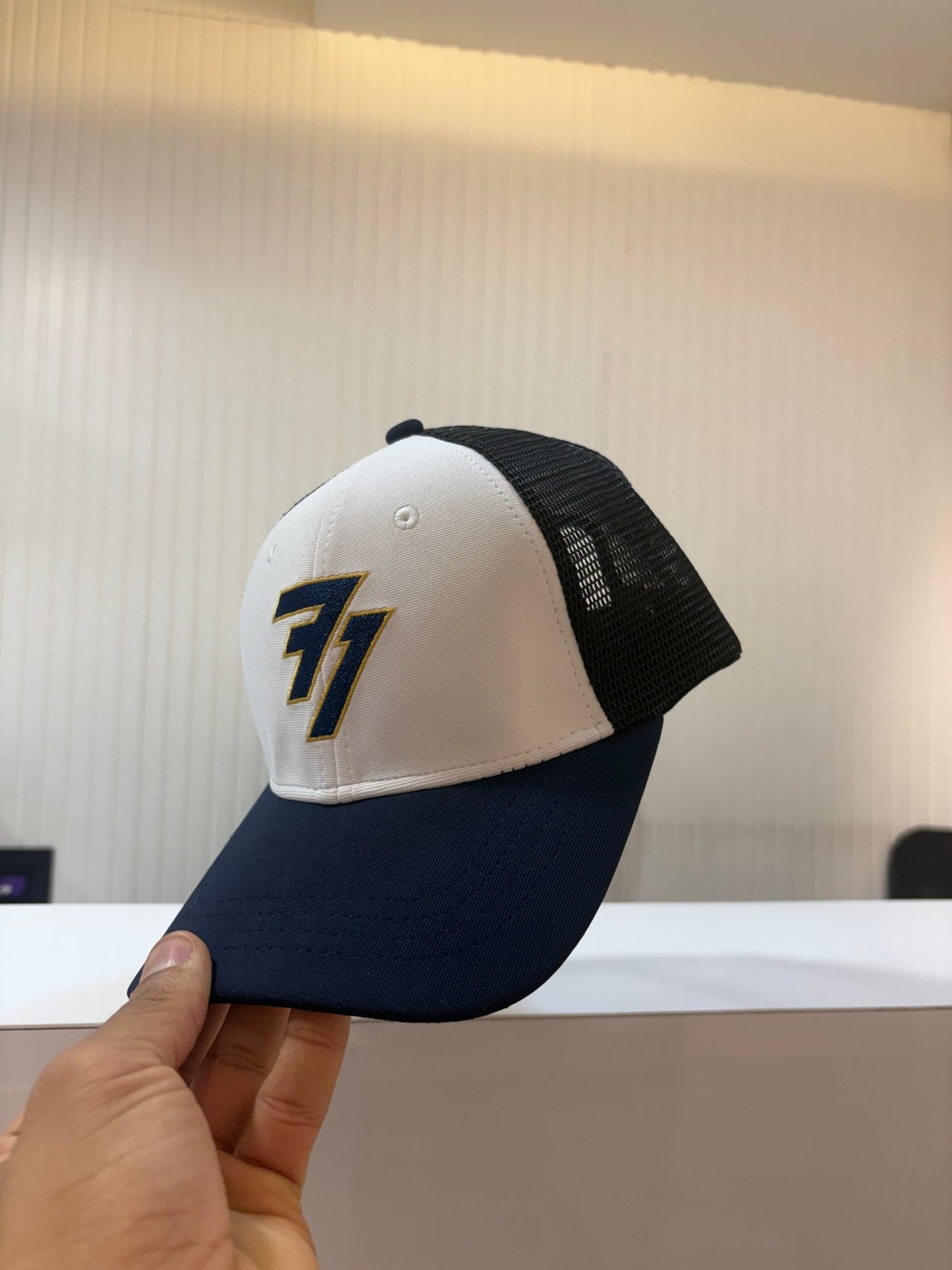 SUMMER COOL SERIES CAP - NETTED WHITE NAVY - 77sports in