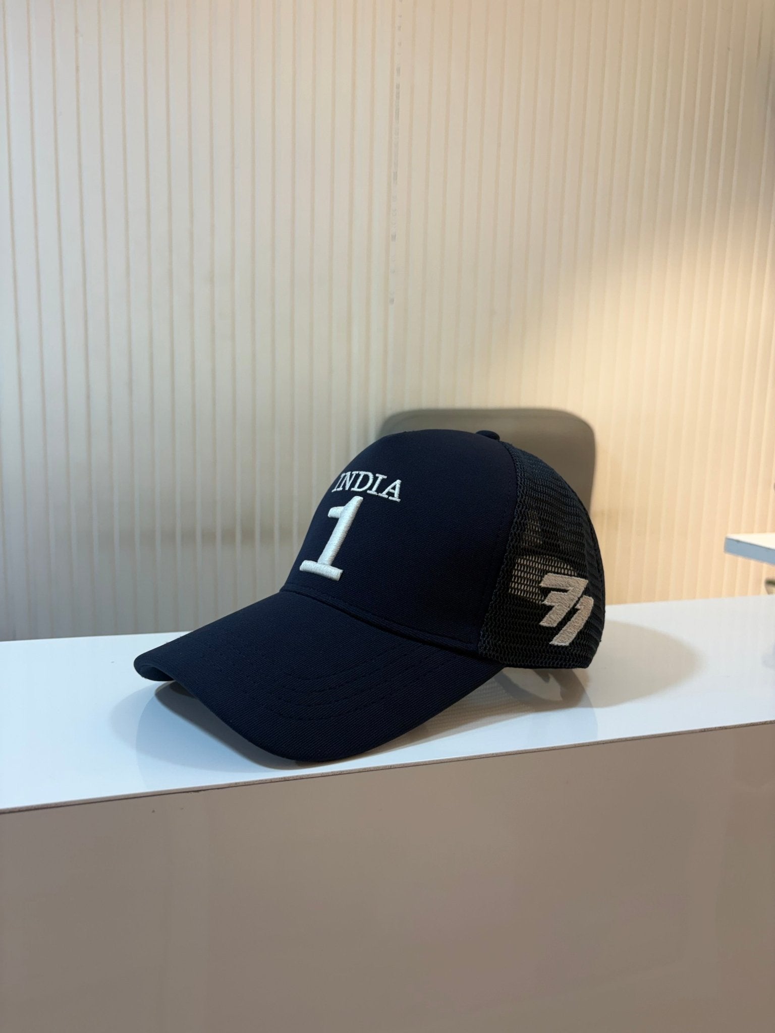 TOP CAP - INDIA 1 FULL NAVY PREMIUM NETTED CAP - 77sports in