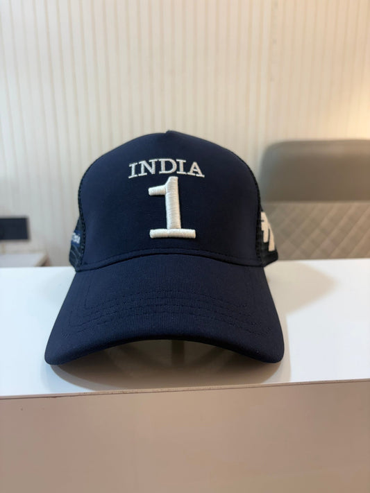 TOP CAP - INDIA 1 FULL NAVY PREMIUM NETTED CAP - 77sports in