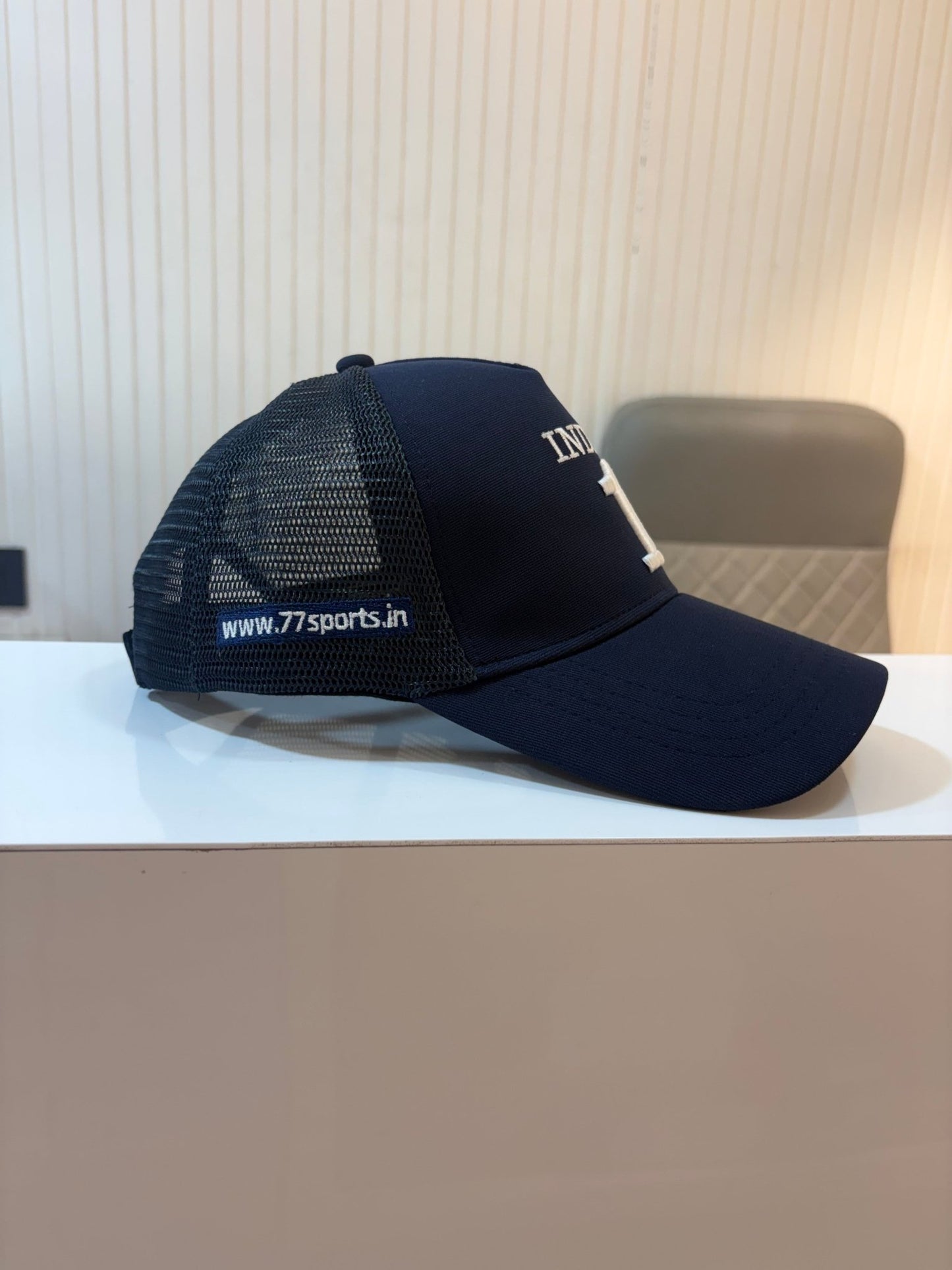 TOP CAP - INDIA 1 FULL NAVY PREMIUM NETTED CAP - 77sports in