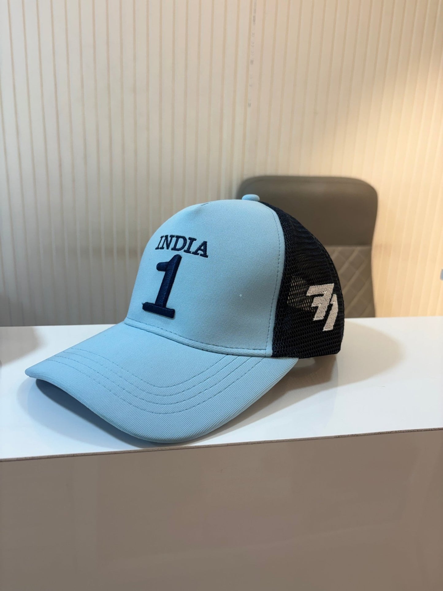 TOP CAP - INDIA 1 SKY BLUE WITH NAVY NETTED - 77sports in